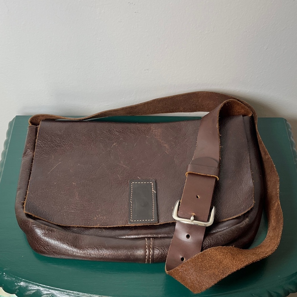 Brandolini Boston MA USA Vintage Rare Brown Genuine Leather Messenger Bag